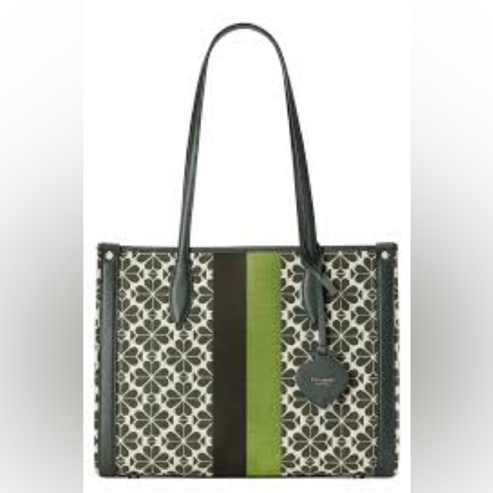 Kate Spade Flower Jacquard Stripe Market Medium Tote